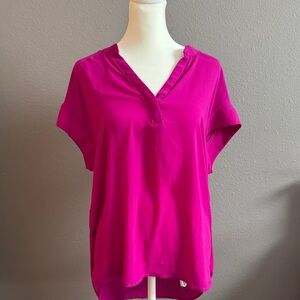 Cynthia Steffe | Women’s Fuchsia V-Neck Blouse | Size M